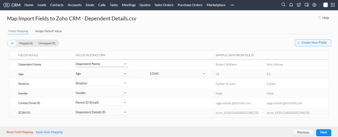 Import to Zoho easily as a construction team